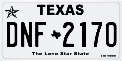 TX license plate DNF2170