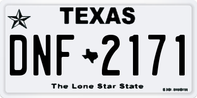 TX license plate DNF2171