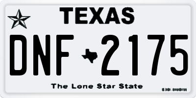 TX license plate DNF2175
