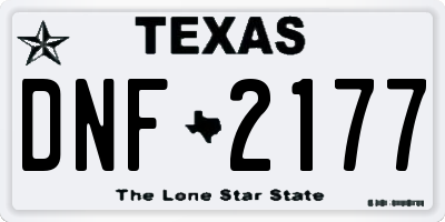 TX license plate DNF2177