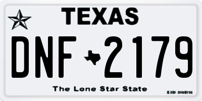 TX license plate DNF2179