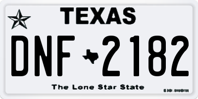 TX license plate DNF2182