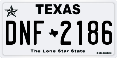 TX license plate DNF2186
