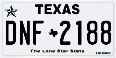 TX license plate DNF2188