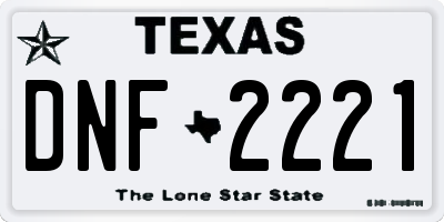 TX license plate DNF2221
