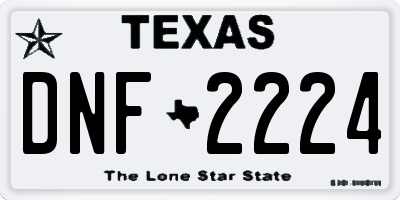 TX license plate DNF2224