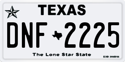 TX license plate DNF2225