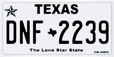 TX license plate DNF2239