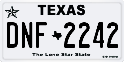 TX license plate DNF2242