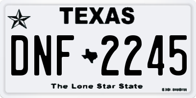 TX license plate DNF2245
