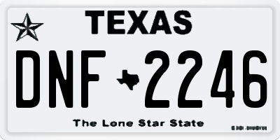 TX license plate DNF2246