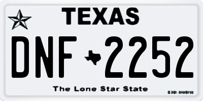 TX license plate DNF2252