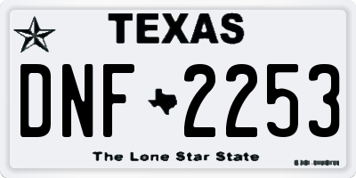 TX license plate DNF2253