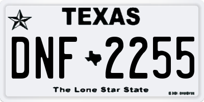 TX license plate DNF2255