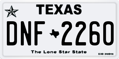 TX license plate DNF2260