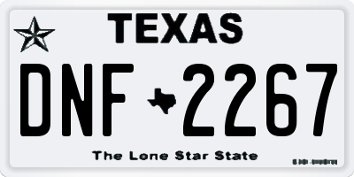 TX license plate DNF2267
