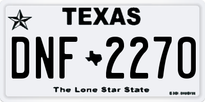 TX license plate DNF2270
