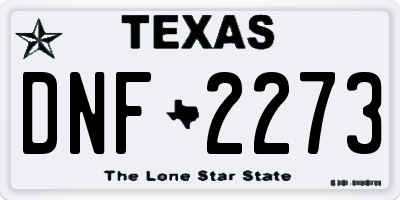 TX license plate DNF2273