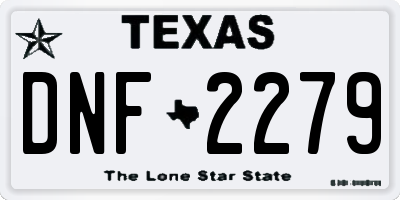 TX license plate DNF2279
