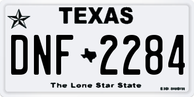 TX license plate DNF2284