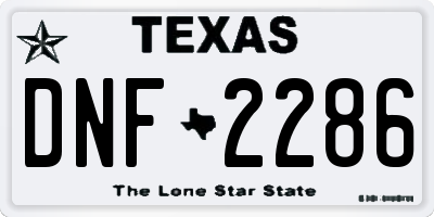 TX license plate DNF2286