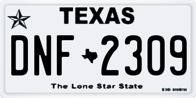 TX license plate DNF2309