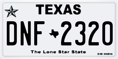TX license plate DNF2320