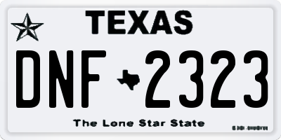 TX license plate DNF2323