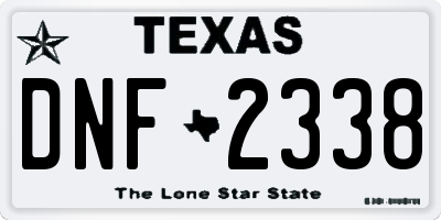 TX license plate DNF2338