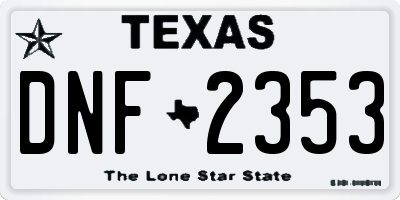 TX license plate DNF2353