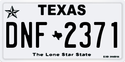 TX license plate DNF2371