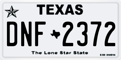 TX license plate DNF2372