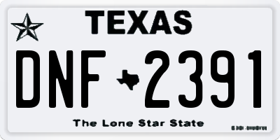 TX license plate DNF2391
