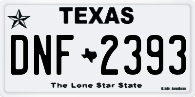 TX license plate DNF2393