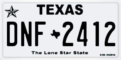 TX license plate DNF2412