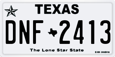 TX license plate DNF2413