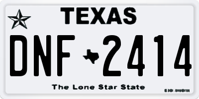TX license plate DNF2414