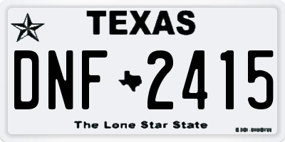 TX license plate DNF2415