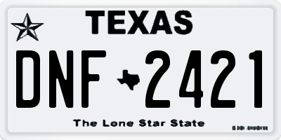 TX license plate DNF2421