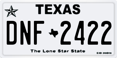 TX license plate DNF2422