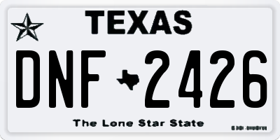 TX license plate DNF2426