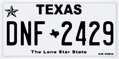 TX license plate DNF2429