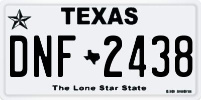 TX license plate DNF2438