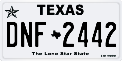 TX license plate DNF2442