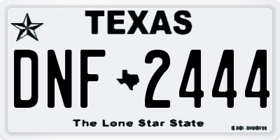 TX license plate DNF2444