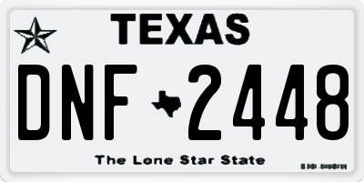 TX license plate DNF2448