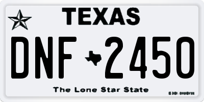 TX license plate DNF2450