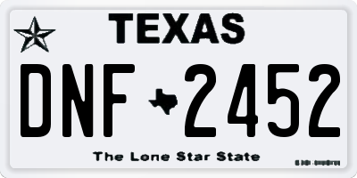 TX license plate DNF2452