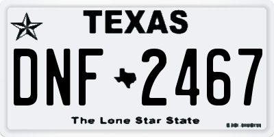 TX license plate DNF2467