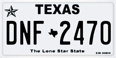 TX license plate DNF2470